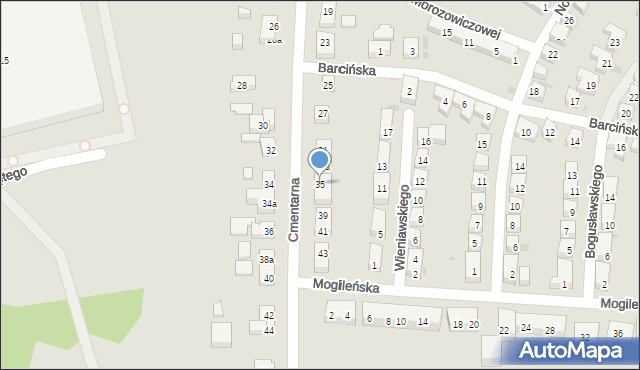 Bydgoszcz, Cmentarna, 35, mapa Bydgoszczy