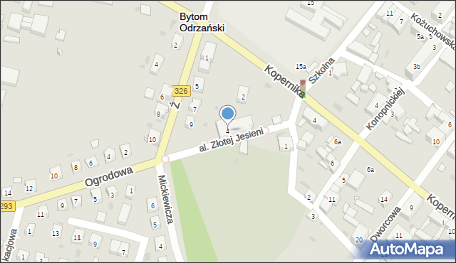 Bytom Odrzański, Cmentarna, 4, mapa Bytom Odrzański