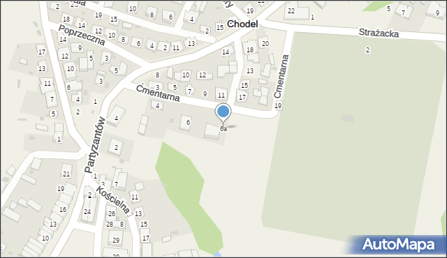 Chodel, Cmentarna, 6a, mapa Chodel