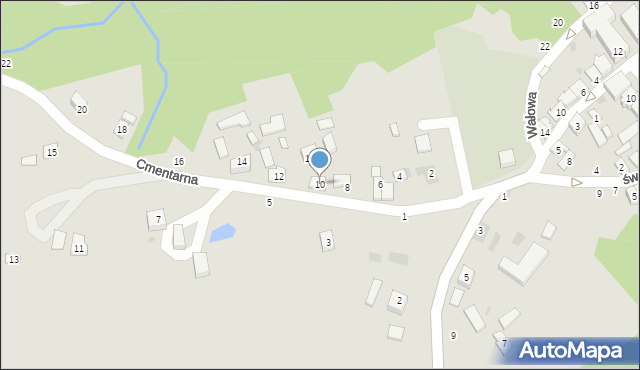 Czchów, Cmentarna, 10, mapa Czchów