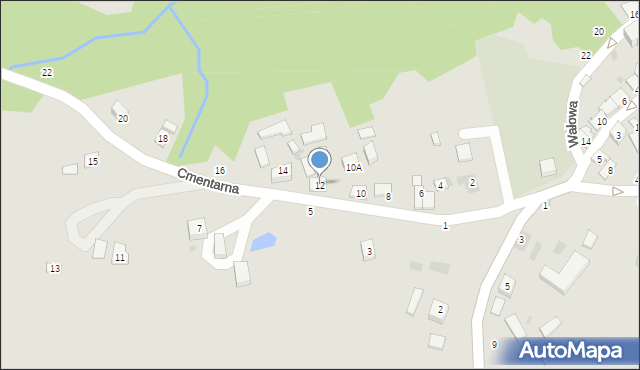 Czchów, Cmentarna, 12, mapa Czchów