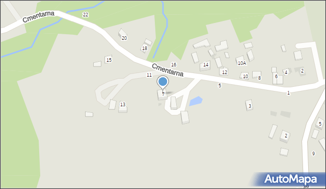 Czchów, Cmentarna, 7, mapa Czchów