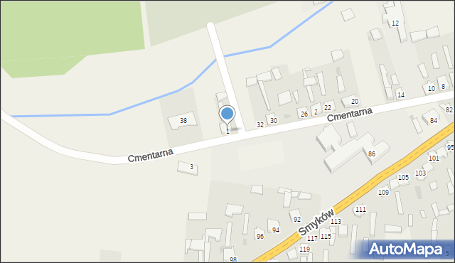 Czermno, Cmentarna, 1, mapa Czermno