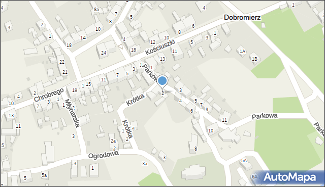 Dobromierz, Cmentarna, 2, mapa Dobromierz