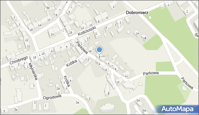 Dobromierz, Cmentarna, 3, mapa Dobromierz