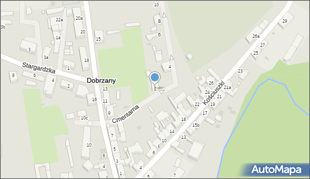 Dobrzany, Cmentarna, 2, mapa Dobrzany