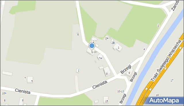 Gdańsk, Cmentarna, 7, mapa Gdańska