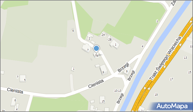 Gdańsk, Cmentarna, 7A, mapa Gdańska