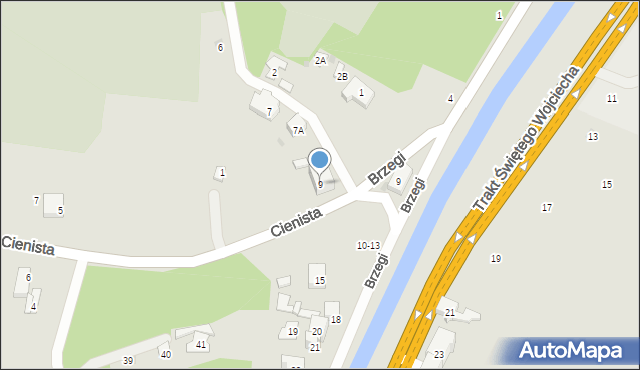 Gdańsk, Cmentarna, 9, mapa Gdańska