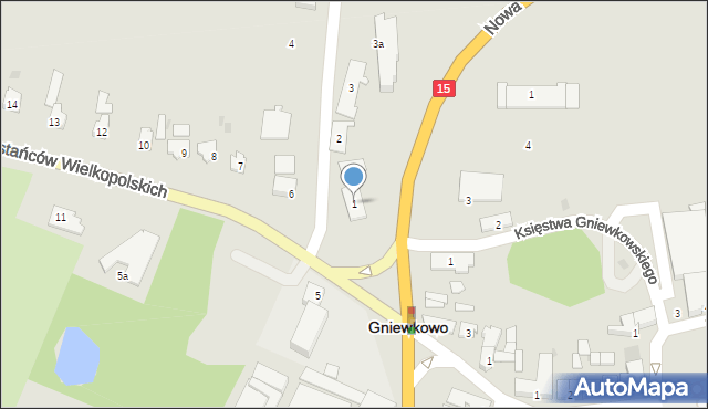 Gniewkowo, Cmentarna, 1, mapa Gniewkowo