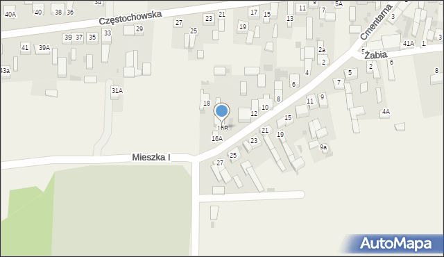 Gorzkowice, Cmentarna, 16B, mapa Gorzkowice