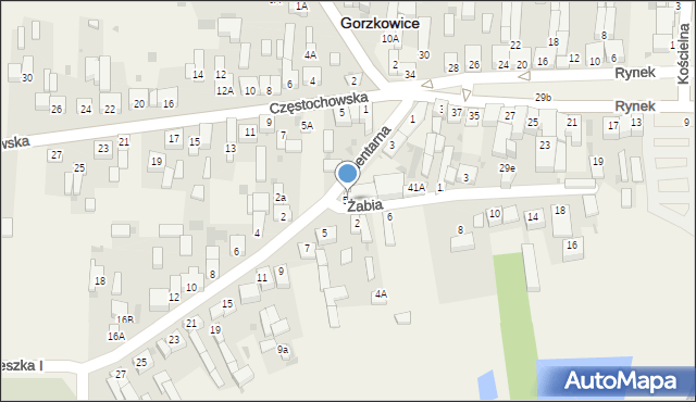 Gorzkowice, Cmentarna, 5A, mapa Gorzkowice