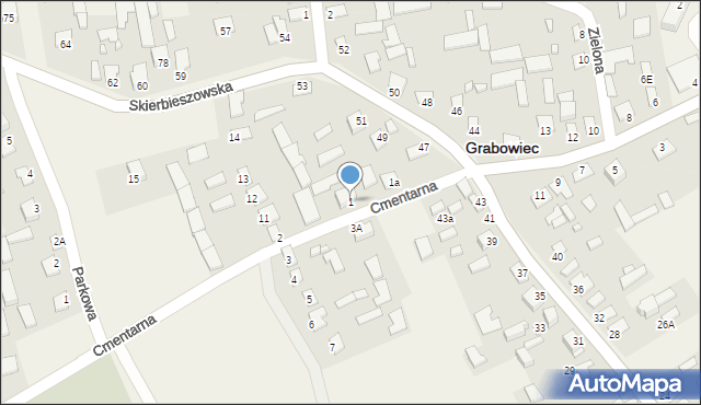 Grabowiec, Cmentarna, 1, mapa Grabowiec