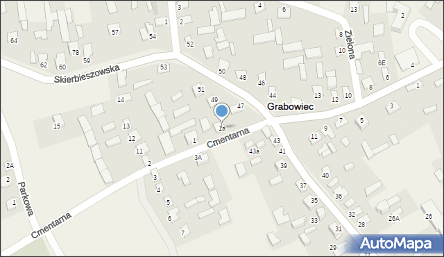 Grabowiec, Cmentarna, 1a, mapa Grabowiec