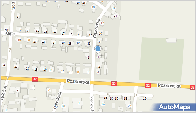 Granowo, Cmentarna, 4, mapa Granowo