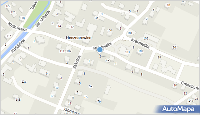 Hecznarowice, Cmentarna, 2, mapa Hecznarowice