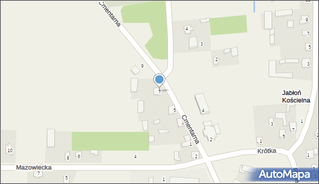 Jabłoń Kościelna, Cmentarna, 7, mapa Jabłoń Kościelna