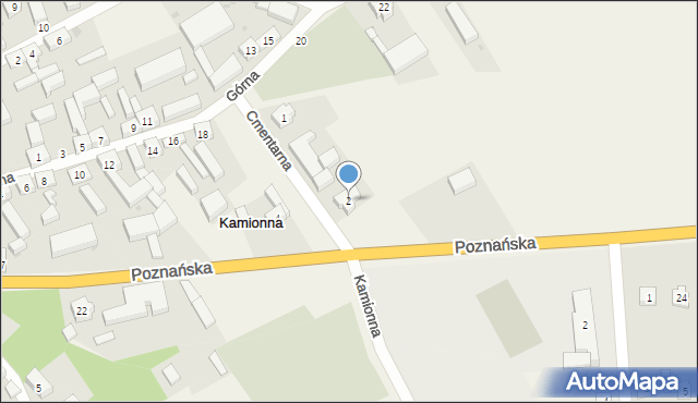 Kamionna, Cmentarna, 2, mapa Kamionna