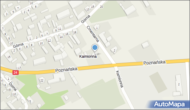 Kamionna, Cmentarna, 4, mapa Kamionna