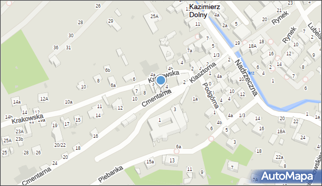 Kazimierz Dolny, Cmentarna, 6, mapa Kazimierz Dolny