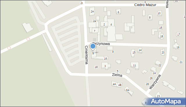 Kielce, Cmentarna, 9, mapa Kielc