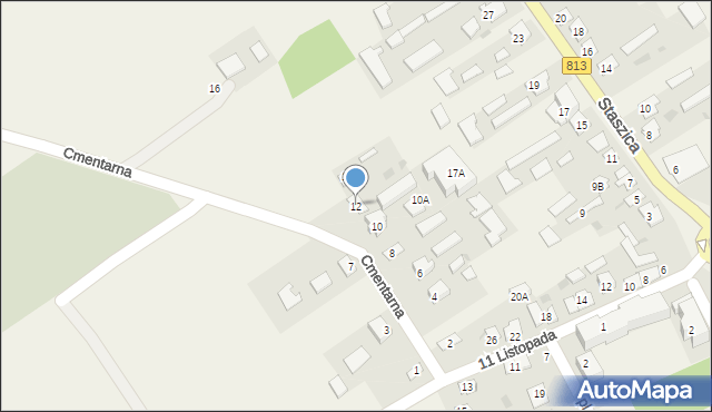 Komarówka Podlaska, Cmentarna, 12, mapa Komarówka Podlaska