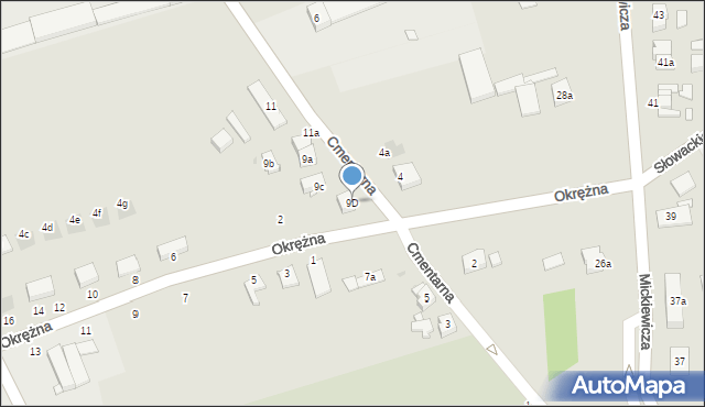 Kostrzyn, Cmentarna, 9D, mapa Kostrzyn