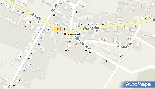 Krasnosielc, Cmentarna, 16, mapa Krasnosielc