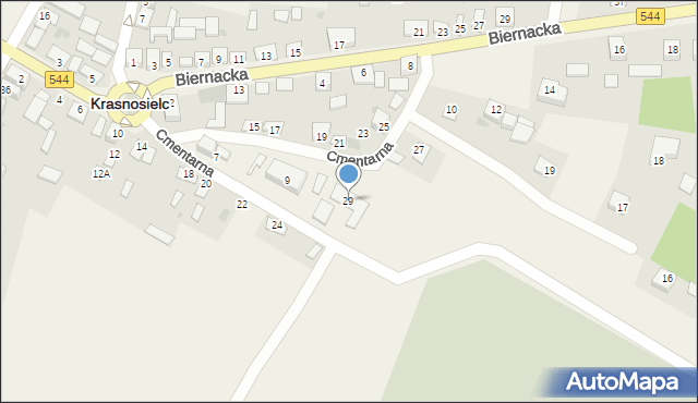 Krasnosielc, Cmentarna, 29, mapa Krasnosielc
