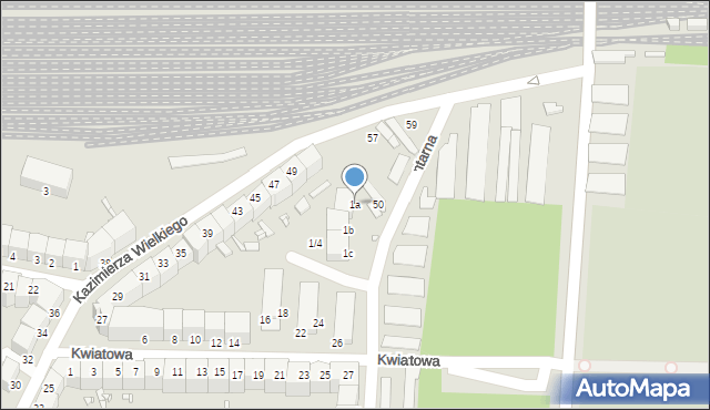 Legnica, Cmentarna, 1a, mapa Legnicy