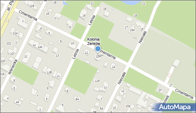 Marki, Cmentarna, 12A, mapa Marki
