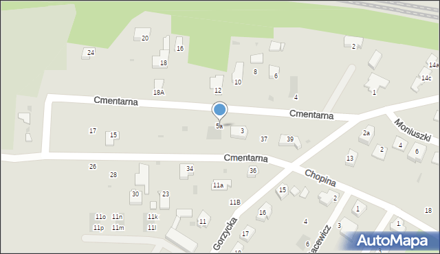 Międzychód, Cmentarna, 5a, mapa Międzychód