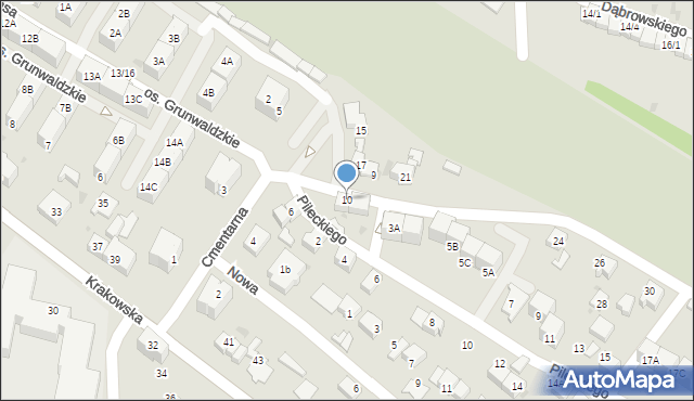 Mikołów, Cmentarna, 10, mapa Mikołów
