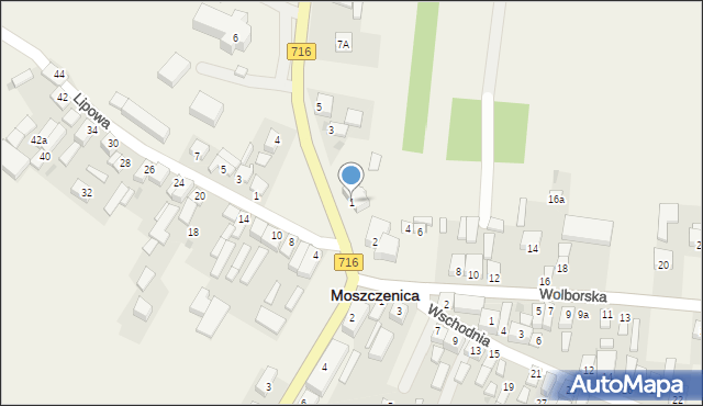 Moszczenica, Cmentarna, 1, mapa Moszczenica