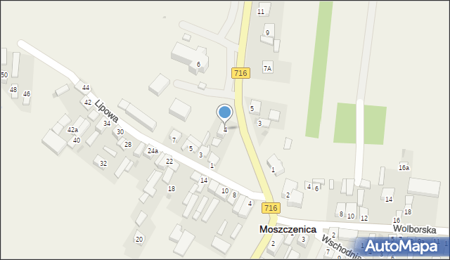 Moszczenica, Cmentarna, 4, mapa Moszczenica