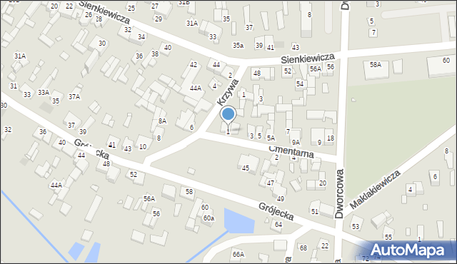 Mszczonów, Cmentarna, 1, mapa Mszczonów