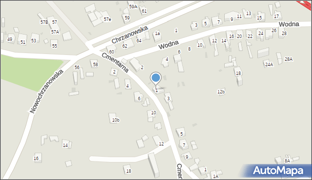 Mysłowice, Cmentarna, 1, mapa Mysłowice