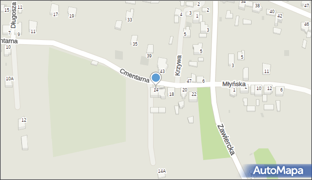 Myszków, Cmentarna, 14, mapa Myszków