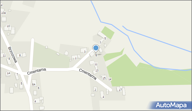 Narok, Cmentarna, 9, mapa Narok