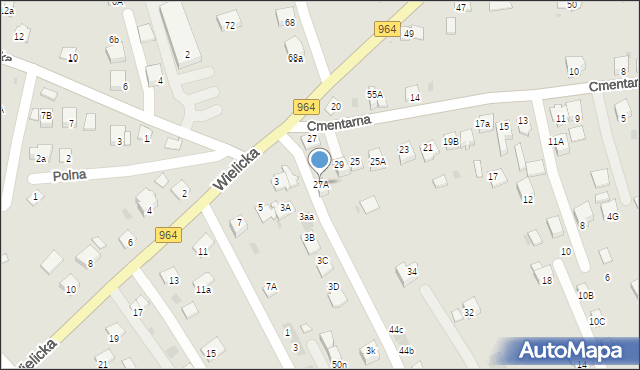 Niepołomice, Cmentarna, 27A, mapa Niepołomice