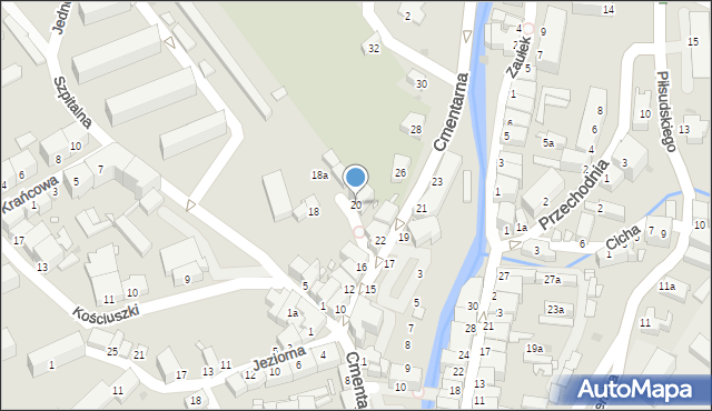 Nowa Ruda, Cmentarna, 20, mapa Nowa Ruda