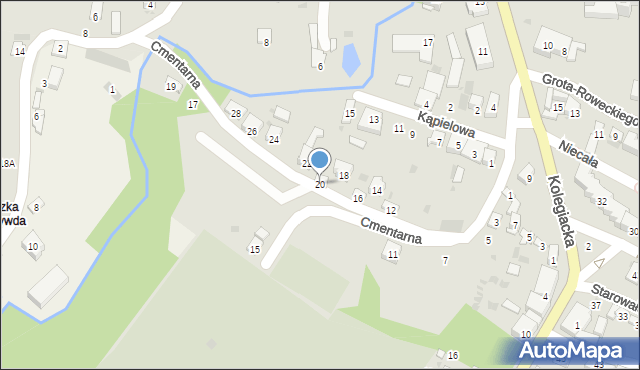 Opatów, Cmentarna, 20, mapa Opatów