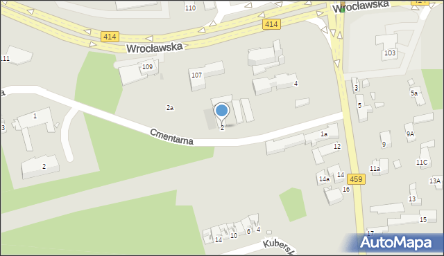 Opole, Cmentarna, 2, mapa Opola