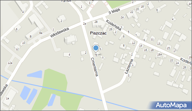 Piszczac, Cmentarna, 5, mapa Piszczac