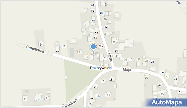 Pokrzywnica, Cmentarna, 4a, mapa Pokrzywnica