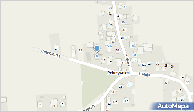 Pokrzywnica, Cmentarna, 8, mapa Pokrzywnica