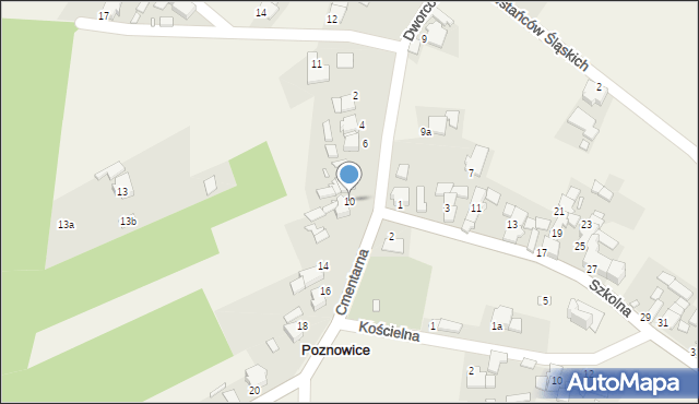 Poznowice, Cmentarna, 10, mapa Poznowice