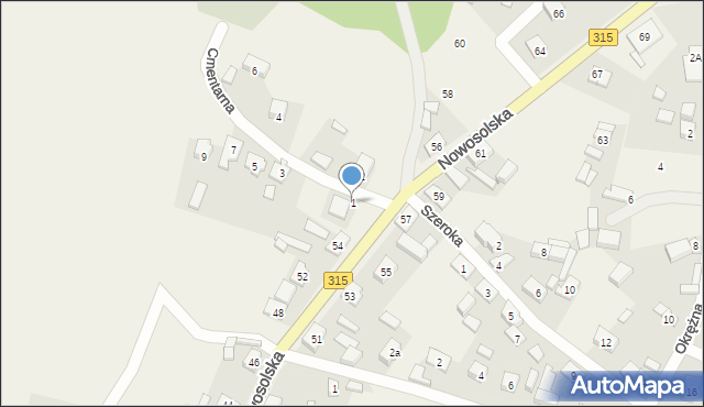 Przyborów, Cmentarna, 1, mapa Przyborów