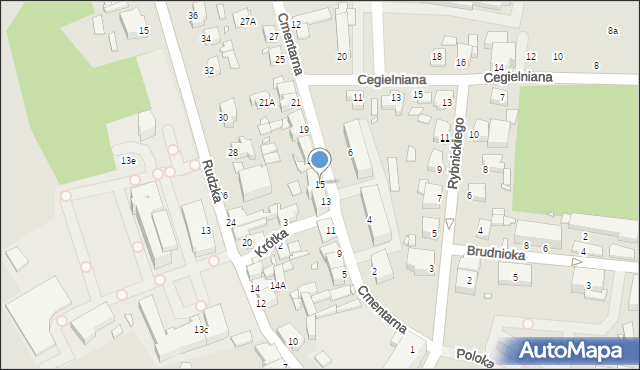 Rybnik, Cmentarna, 15, mapa Rybnika