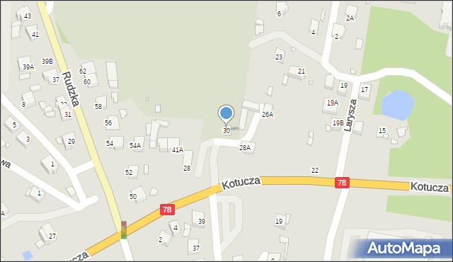 Rybnik, Cmentarna, 30, mapa Rybnika